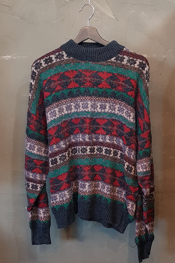 Pattern Ski Sweater-Wool 30% (L)