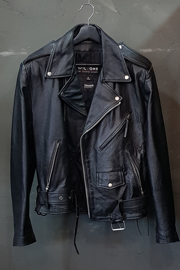 80&#039;s Wilson - Motorcycle - Cow Hide - Hard Leather (M-L)