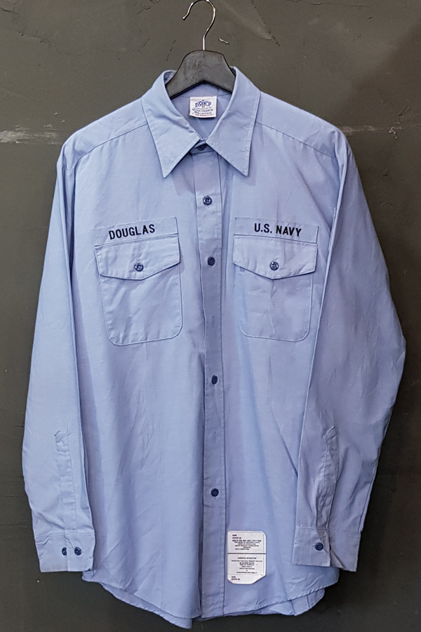 90&#039;s US Navy - Dress Shirt - Chambray - DSCP (XL)