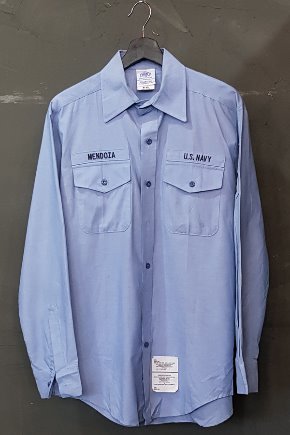 90&#039;s US Navy - Dress Shirt - Chambray - DSCP (L)