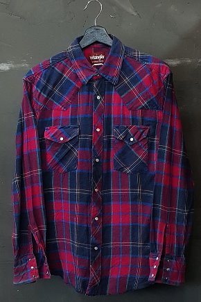 80&#039;s Wrangler - Western - Flannel - Made in U.S.A. (L)