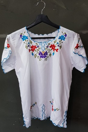 90&#039;s None - Boho Floral - Tunic - Embroidered (여성 M)