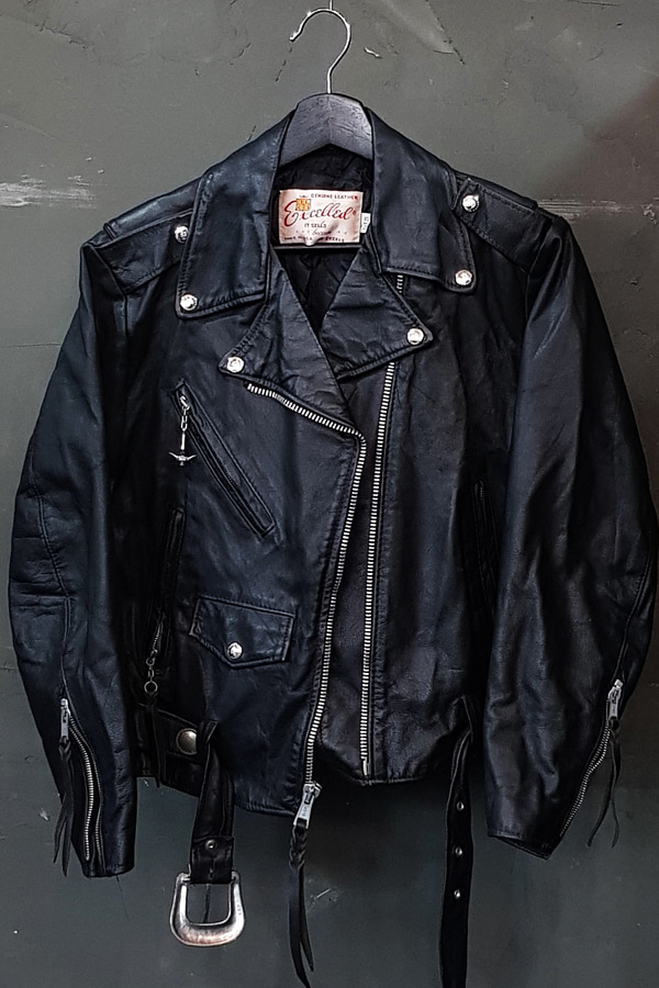 70&#039;s Excelled - Motorcycle - Genuine Leather - Quilted Lined - Hard Leather - Made in U.S.A. (S)