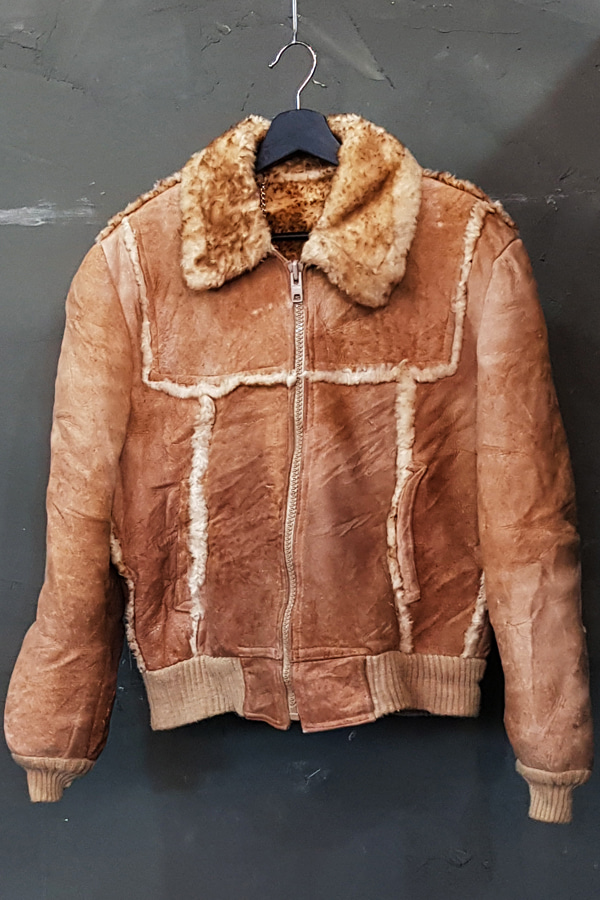 80&#039;s Gino Leathers - Suede Shearling - Genuine Leather - Made in U.S.A. (M)