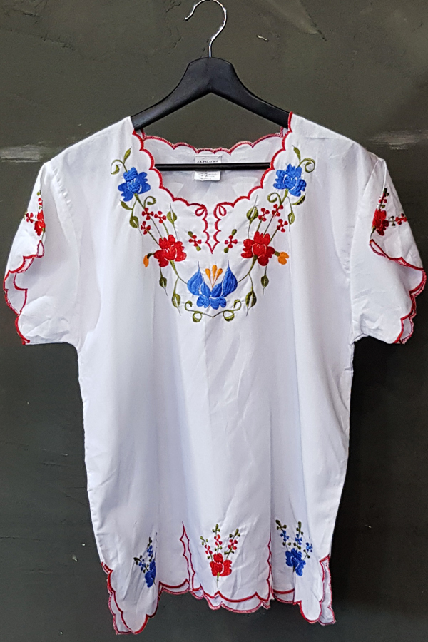 90&#039;s J.R.Palacios - Boho Floral - Tunic - Embroidered (여성 L)