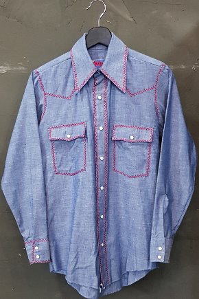 70&#039;s Wrangler - Chambray - Made in U.S.A. (S)