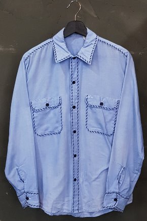 70&#039;s None - Chambray - Made in U.S.A. (M)