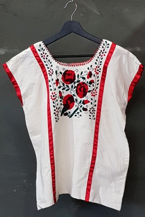 90&#039;s None - Boho Floral - Tunic - Embroidered (여성 L)