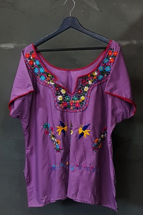 90&#039;s None - Boho Floral - Tunic - Embroidered (여성 XL)